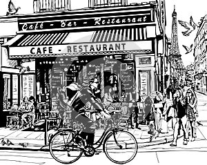 Viejo cafetería en París 