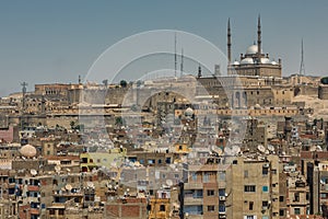 Old Cairo citiscape with view on the Citadel and Alabaster mosque