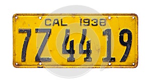 Old California License Plate