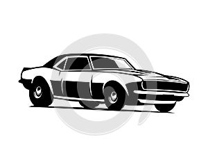 old camaro car isolated white background side view.