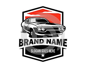 Old camaro car silhouette logo concept concept badge emblem