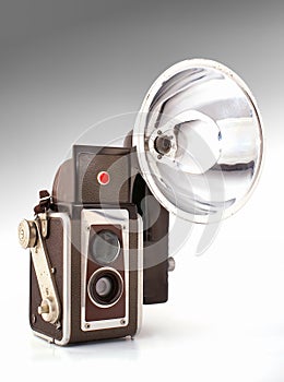 Old camera with flash