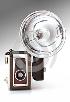 Old camera with flash