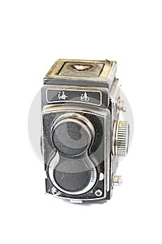 Old camera isolated on white