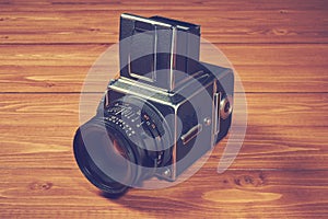 Old camera photography with lens