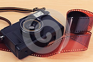 Old camera, vintage camera films popular in the past.