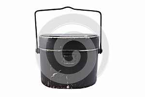 Old campfire cooking pot