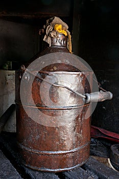 Old can with lubricant