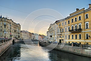 Old canal in the center of Saint-Petersburg