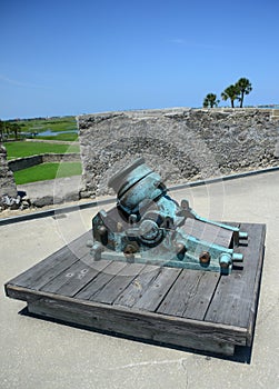 Old cannon in Castillo de San Marcos fort