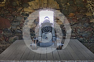 Old cannon in the fortress of Suomenlinna