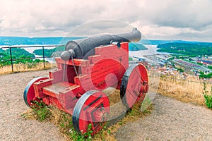 The old cannon in Fredriksten fortress.Halden.Norway