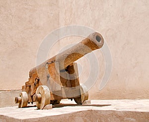 Old cannon in Nizwa Fort, Oman