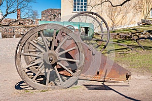 Old cannon. Suomenlinna island, Finland