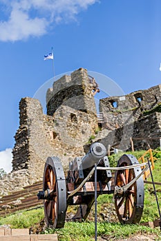 Old cannon from the Szigliget castle in Hungary