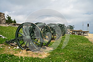 Old cannons on the place of Battle of Shipka Pass