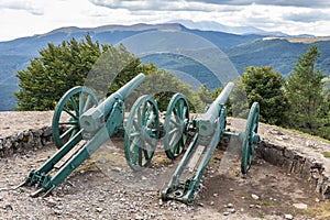 Old canon on Shipka mountain pass in Bulgaria