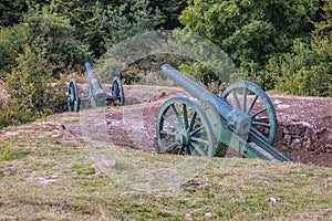 Old canon on Shipka mountain pass in Bulgaria