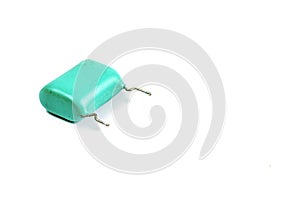 The old capacitor on a white background