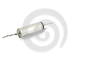 The old capacitor on a white background