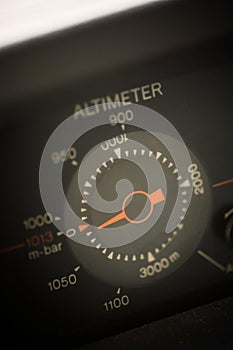 Old car altimeter gauge