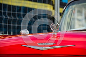 Old car Cadillac Convertible red 1950.