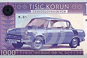 Old car from Czechoslovak money