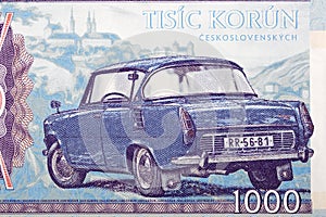 Old car from Czechoslovak money
