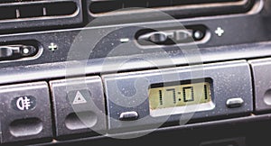 Old car dashboard of the 90s