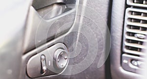 Old car dashboard of the 90s