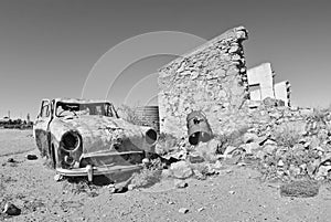 Old car in the desert