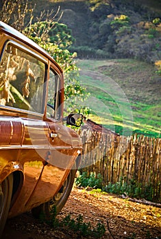 Old car at the farm