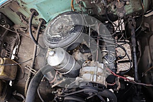 Old car generator close-up