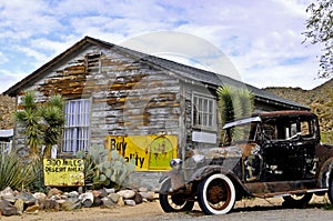 Old car in a ghost town Hackberry