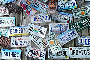 Old car license plates