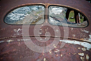 Old car rear windows