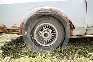 Old car with rust on body