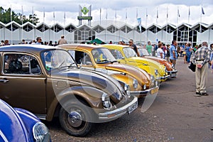 Old car show on Retrofest. Few Volkswagen Beetles