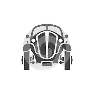 Old Car on white background vector icon in retro style