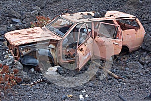 Old car wreck photo