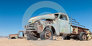 Old car wrecks in Namibia