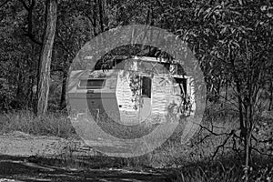 Old Caravan Abandoned In The Bush By A Sapphire Miner At Rubyvale Queensland Australia