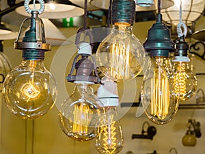 Old carbon light bulb Filament