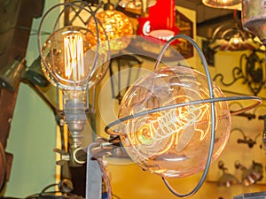 Old carbon light bulb Filament