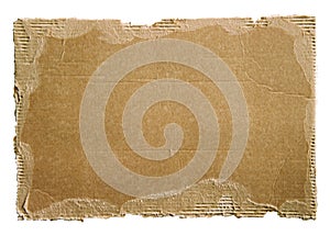 Old cardboard scrap on white