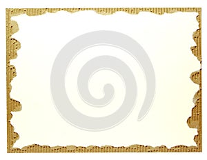 Old cardboard scrap on white