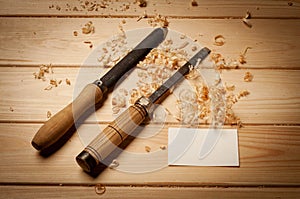 Old carpenter's tools for working with wood