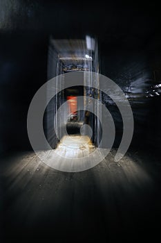 Old carriage interior with light intruding