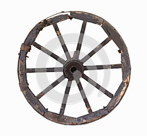 Old carriage wheel object