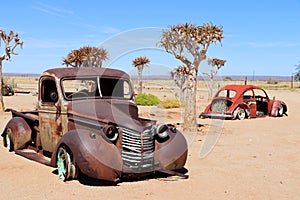 Old Cars and Aloe - Namibia africa